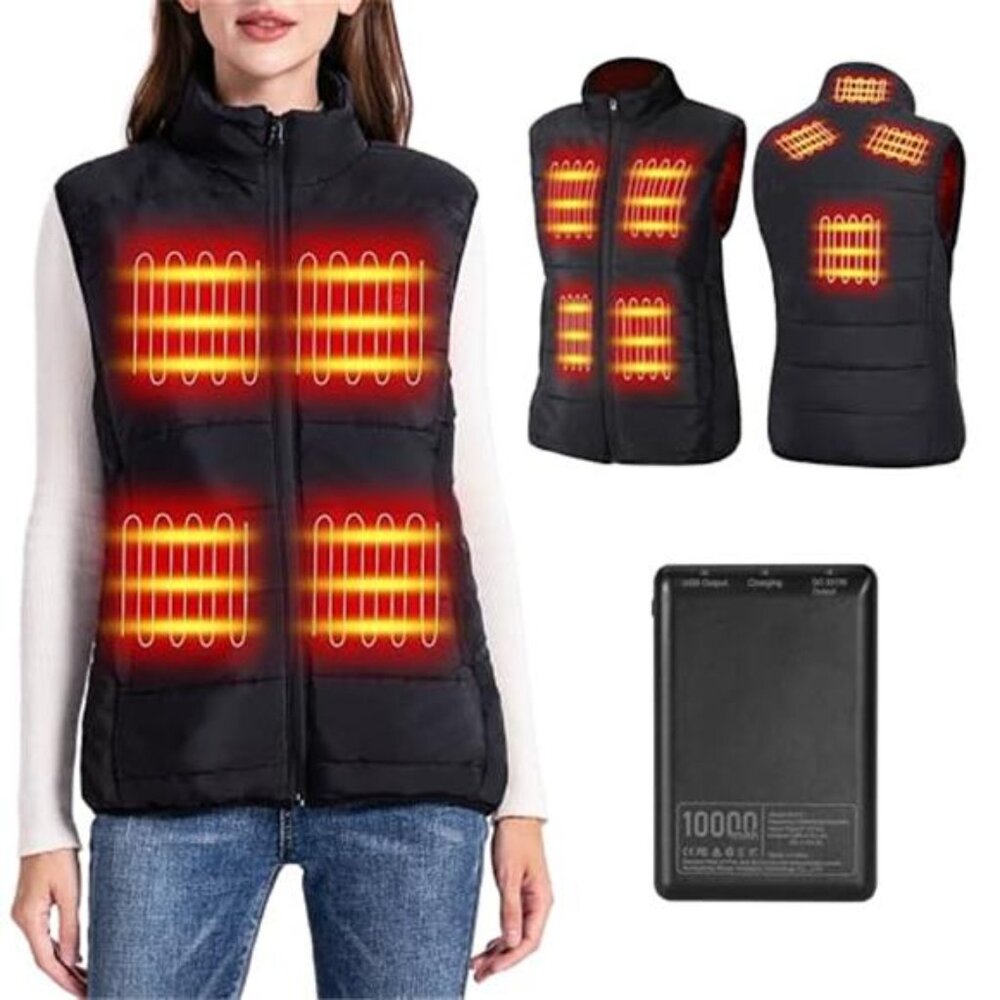 Womens Heated Vest With Battery Pack 8 Heating Zones USB